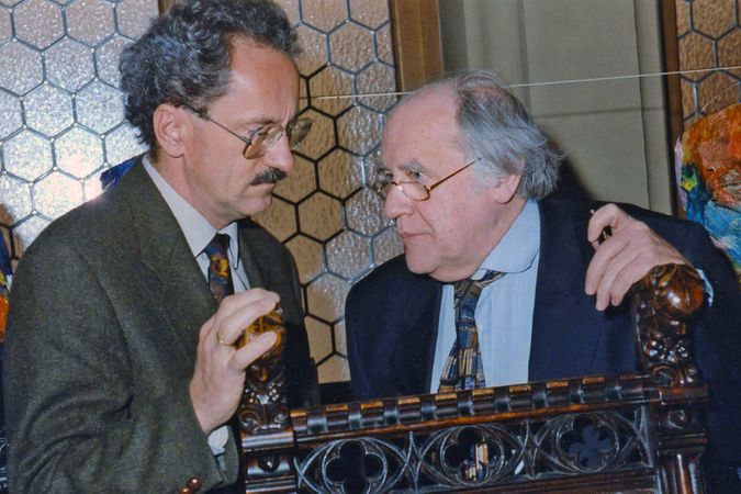 August Everding zusammen mit Christian Ude im Jahr 1996. Foto; Schillinger