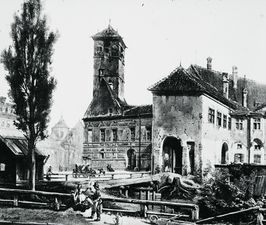 Der Platz im Jahr 1866. Hier wurde das Künstlerhaus und die Moschee errichtet.