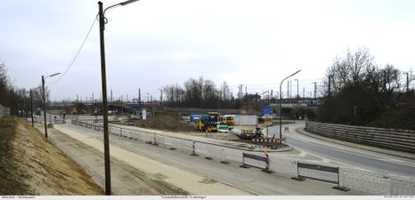 Mitte März 2016: Überblick über die neue Endhaltestelle