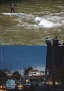 Isarufer von der Wittelsbacherbrücke aus gesehen, 2020. Thalkirchner Straße, 2015