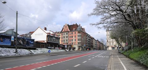 von der Unterführung gen Orleansstraße.