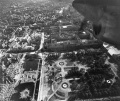 Historisches Kriegsluftbild auf den Hofgarten von 1945