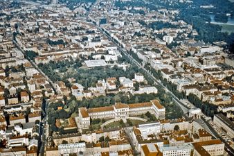 Maxvorstadt, Kunstakademie und Schwabing im Hintergrund. 1975.