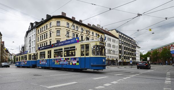 Trambahnstrecke Rumfordstraße - Thierschstraße.