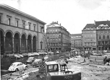 Die große Baustelle am Max-Joseph-Platz. Februar 1962