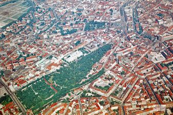 Südfriedhof, Klinikviertel, Maxvorstadt, weiter Richtung Isar., 1975,